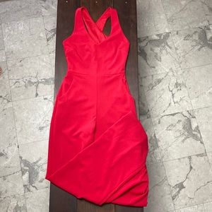 Bright Red Crisscross Back Junpsuit w/ Pocket sz Sm